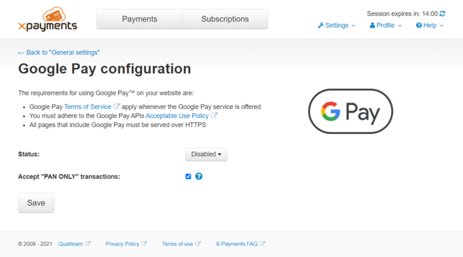 Xpc google pay service configure1.png