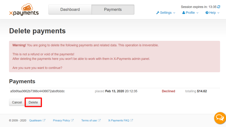 Xpc delete payment confirm.png