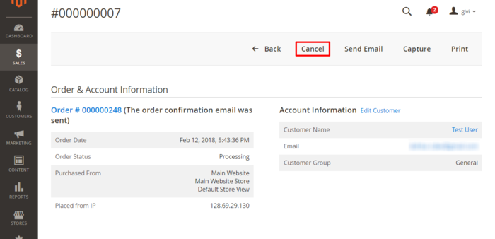 Magento2 order000000248 cancel invoice button.png