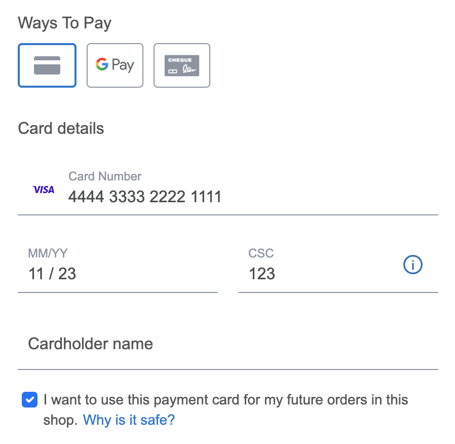 Updated Payment Form